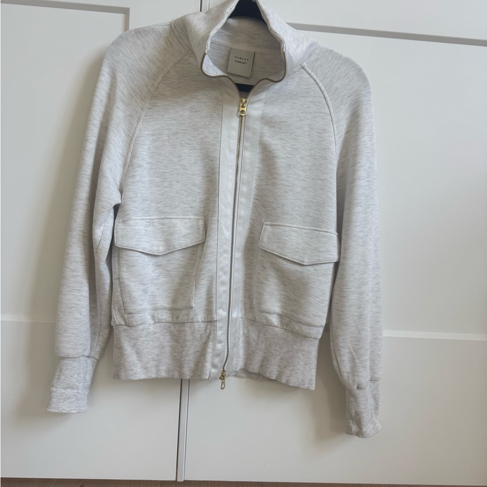 Varley Light Gray Bomber Jacket